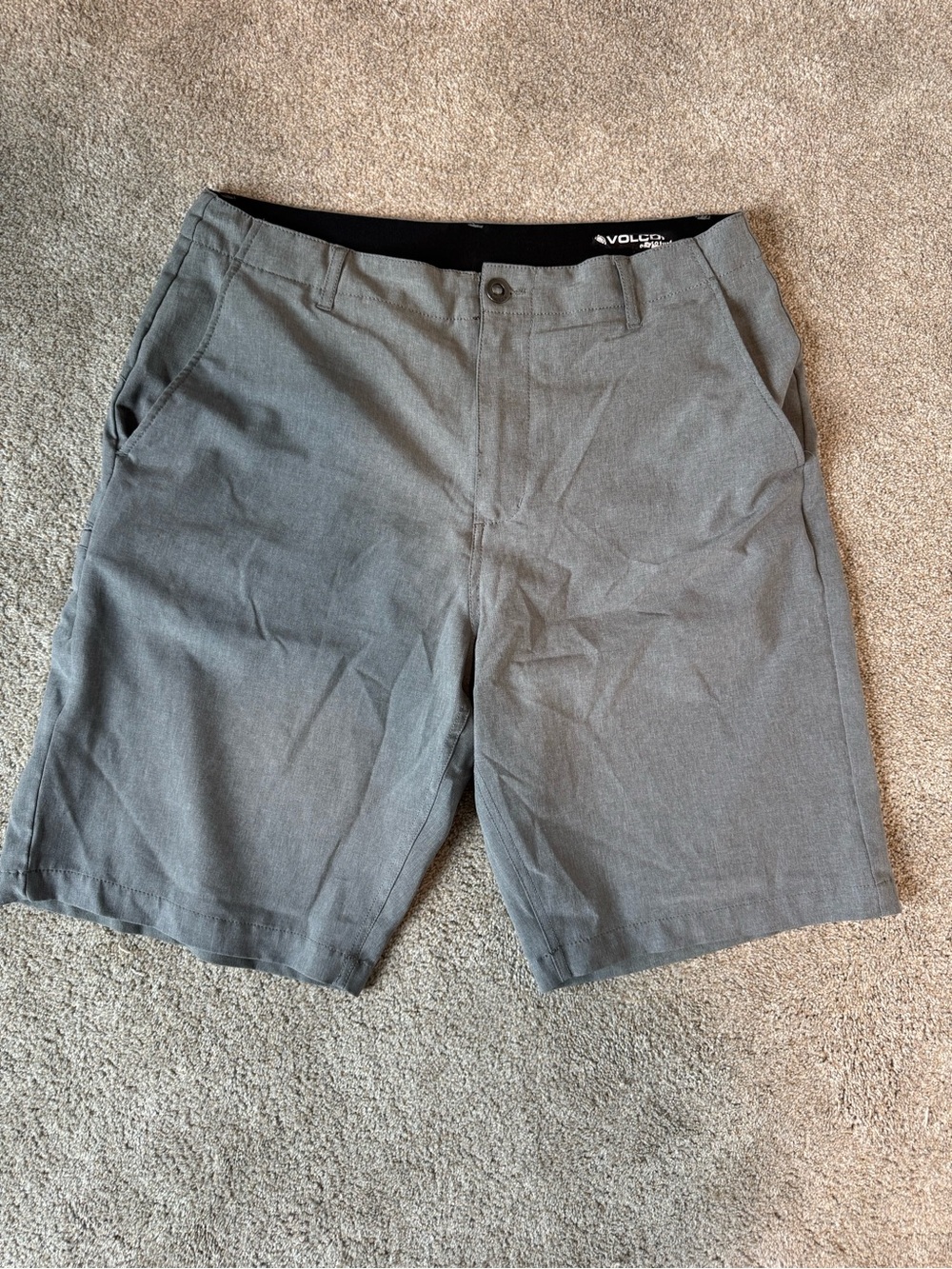 Volcom Men's Grey Flat Front Casual Shorts